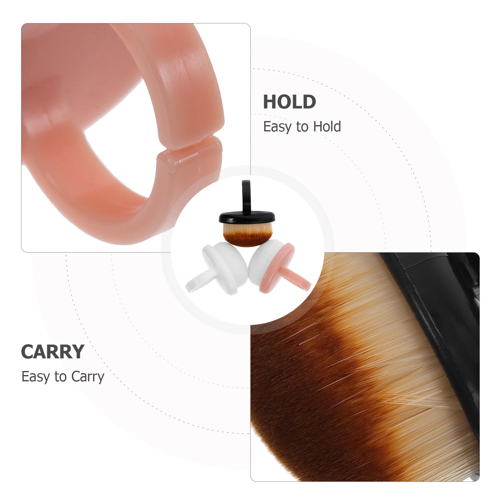 손톱 청소용 부드러운 브러시 3개 세트, 견고한 구조의 휴대용 네일 테크 브러시