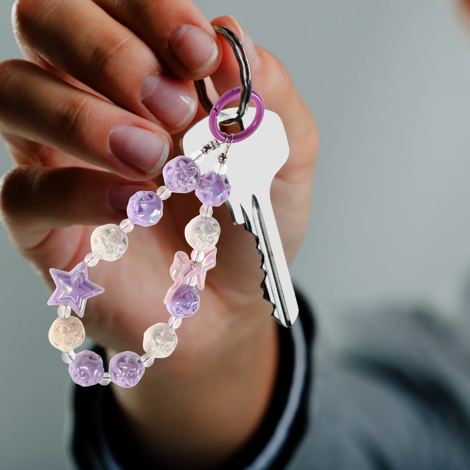 

Car Keyring Cute Phone Decoration Beaded Charm Chain Stylish Keychains Mobile Phone Pendant Bag Charm Keyring Rings