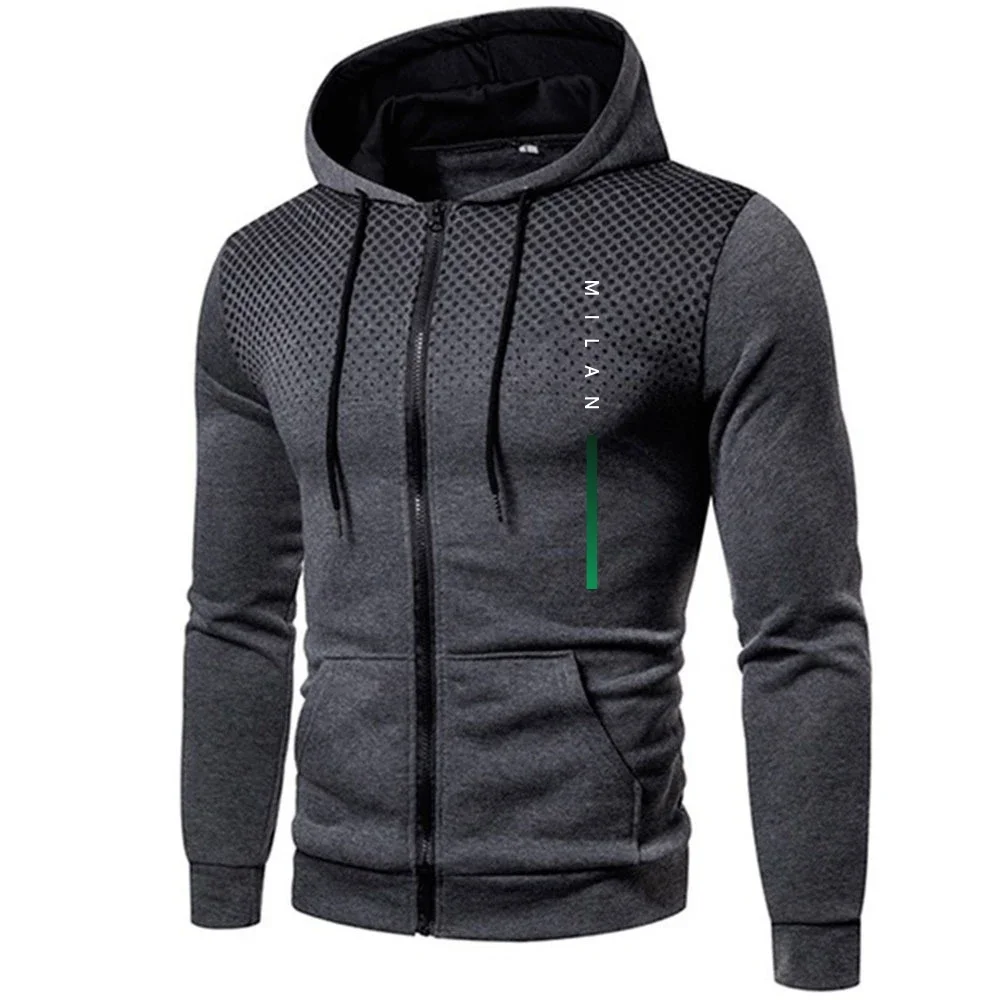 

Autumn Winter Daily Quality Men's Zip Jacket Hoodies Fashion Sweatshirts Men Casual Versatile Outdoors Printing Sports Clothing