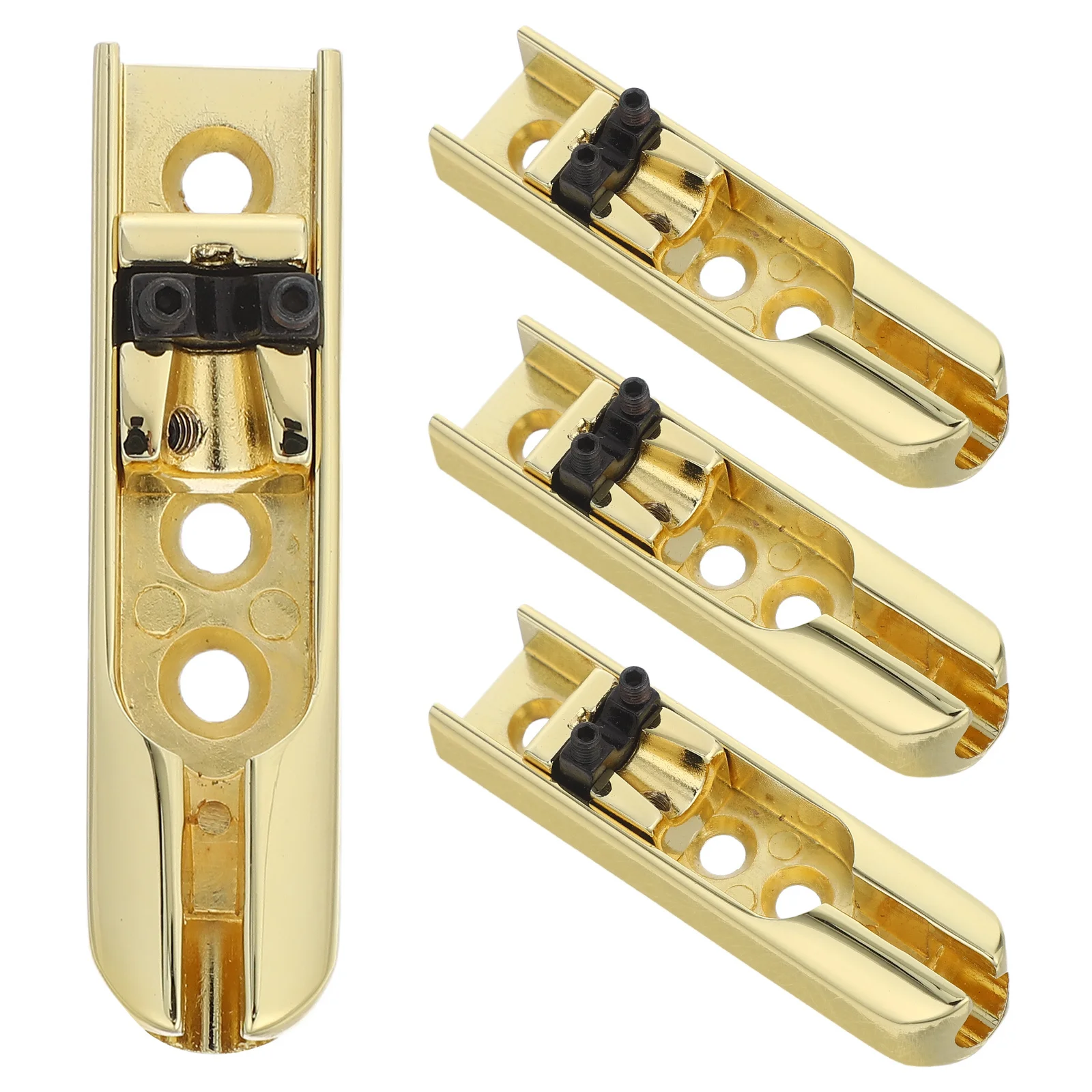 4 قطعة جسر باس كهربائي مقطوعة الرأس مجموعة معدنية ضبط دقيق سهل التركيب ملحقات الجيتار إطار الجسر الكهربائي #3