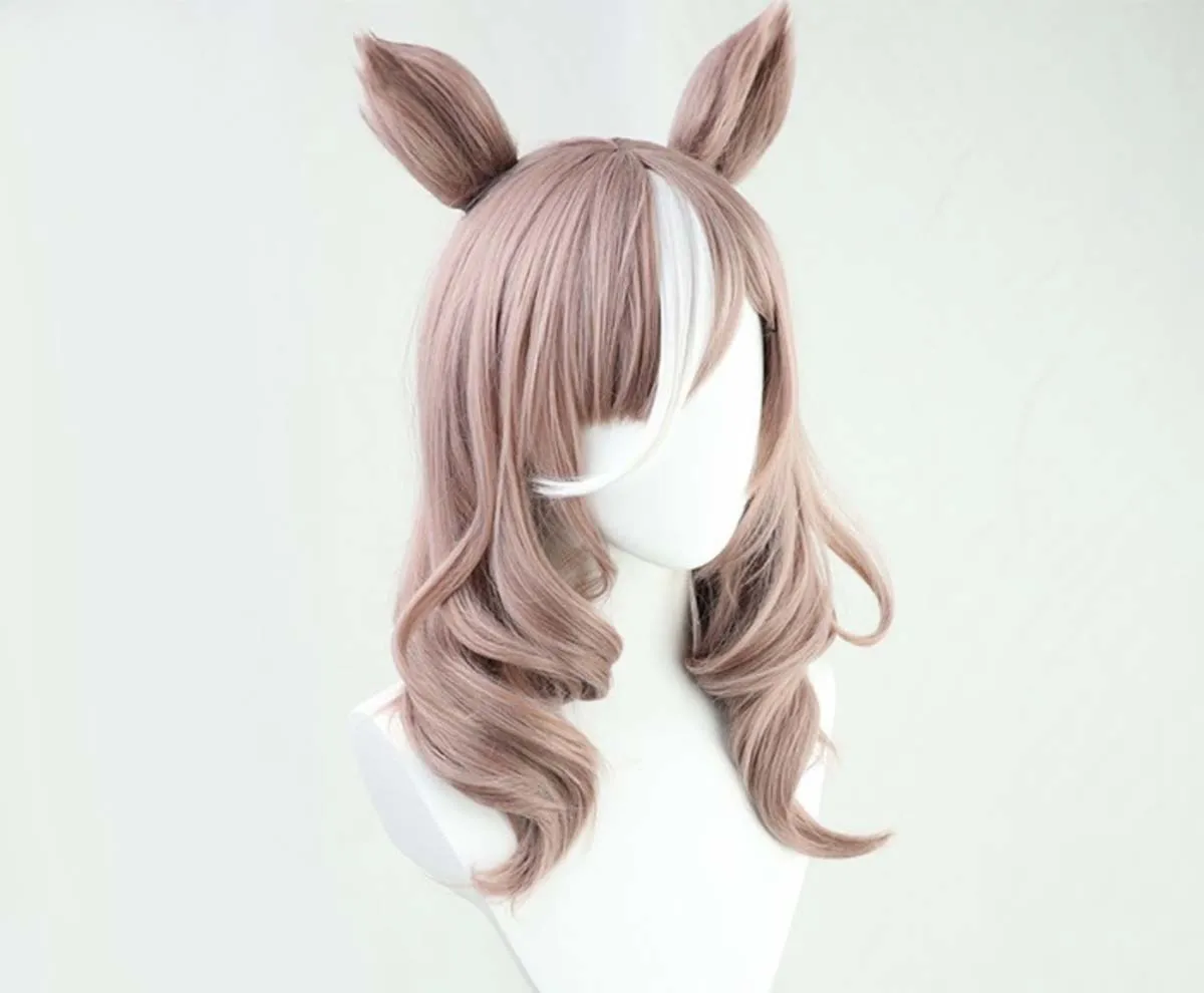 Pelucas de pelo sintético resistentes al calor Pretty Derby Cos Uma Musume para fiesta de Halloween