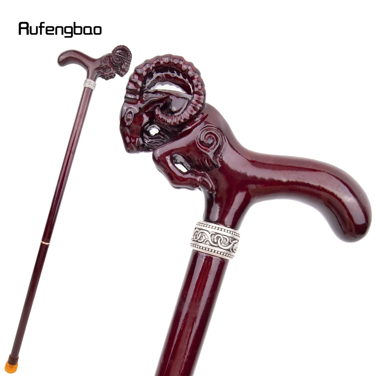 Brown Goat Wooden Fashion Stick  Stage Cane Decorative Stick Decorative Cane   Cosplay And Parties, For Cosplay & Party