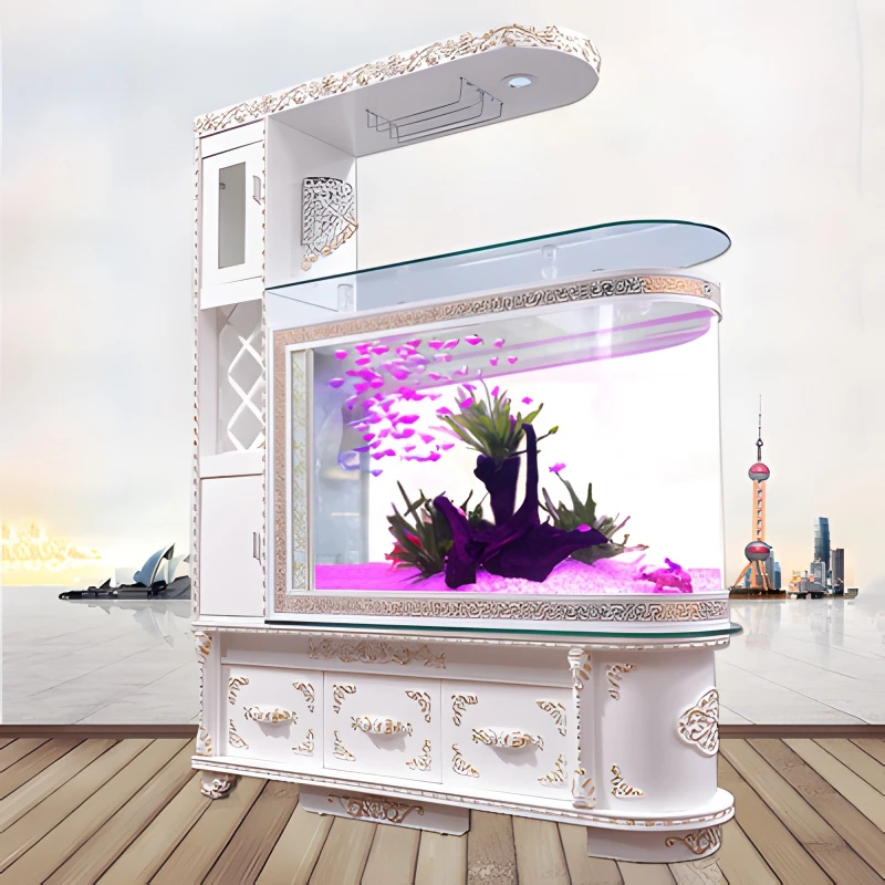 Acrylic  wine cabinet fish tank aquarium ecological European-style porch cabinet glass bar screen