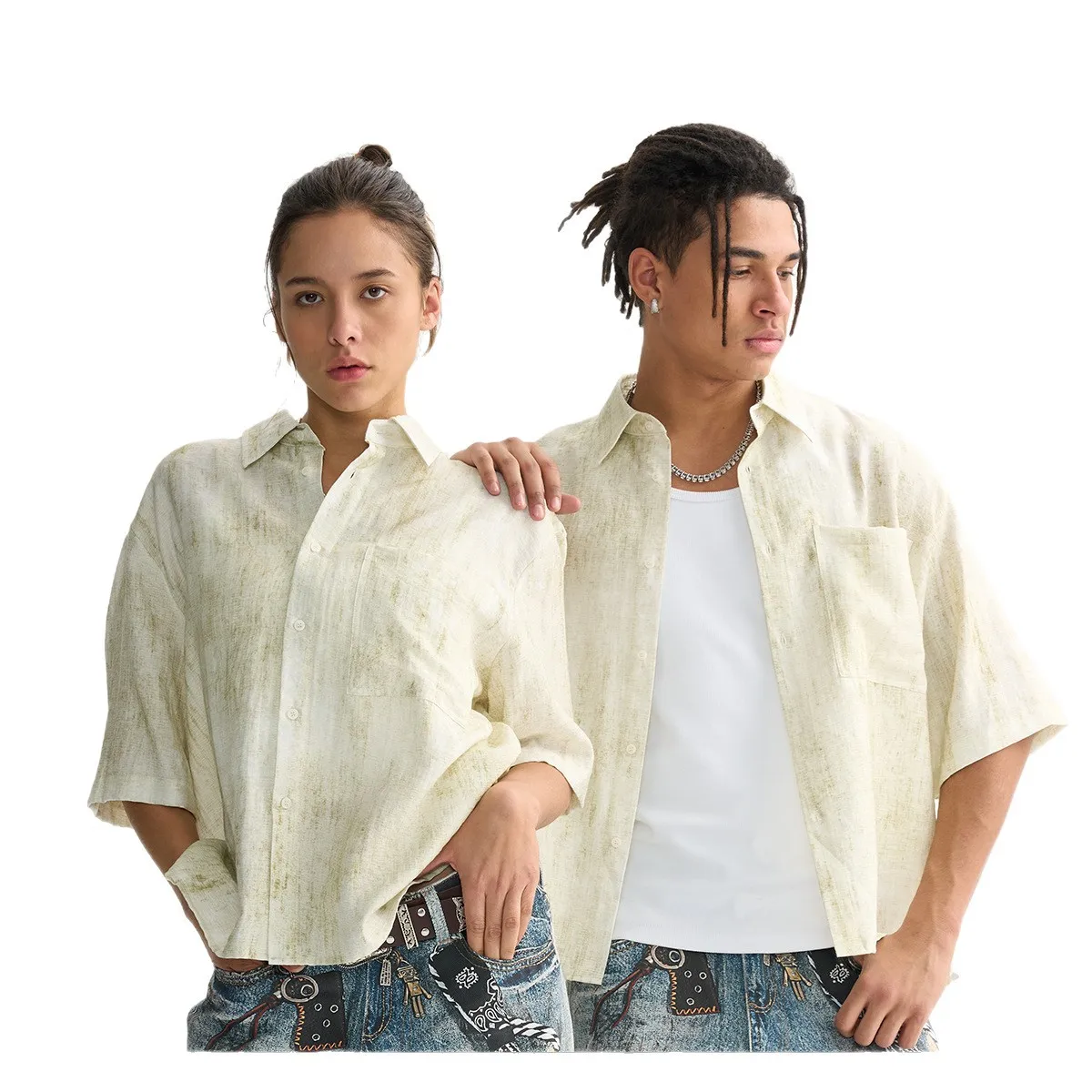 

High-quality Fried Color Short Shirt Men's 2026 Spring and Summer Versatile High-end Short-sleeved Shirt
