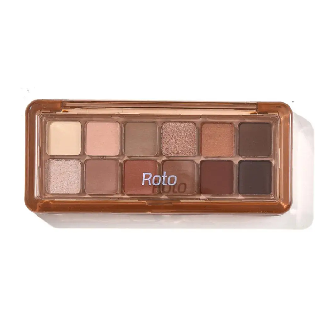 Paleta impermeável de longa duração Matte Eye Shadow, cosméticos profissionais, Smooth Shimmer Gilter, 12 cores