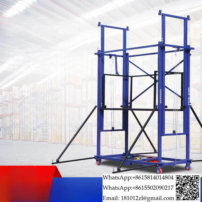 Electric scaffolding lift remote control hoist folding home decoration site small automatic lifting platform