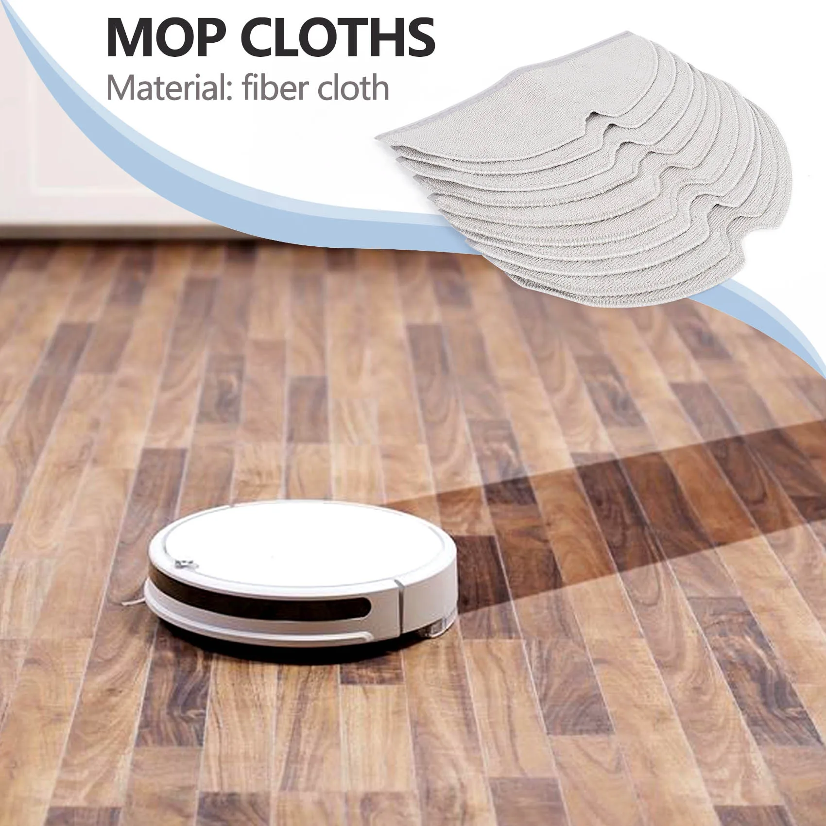 10 Pcs Microfiber Mopping Cloth Compatible for Roborock S5 S5 Max S6 S6 Pure S6 MaxV E4 E35 E2 Vacuum Cleaner Parts
