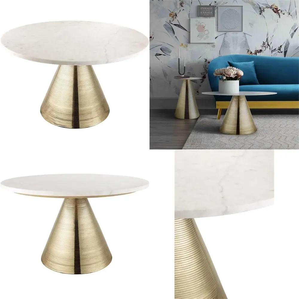 

17,5 Мраморный переходной журнальный столик с белой отделкой