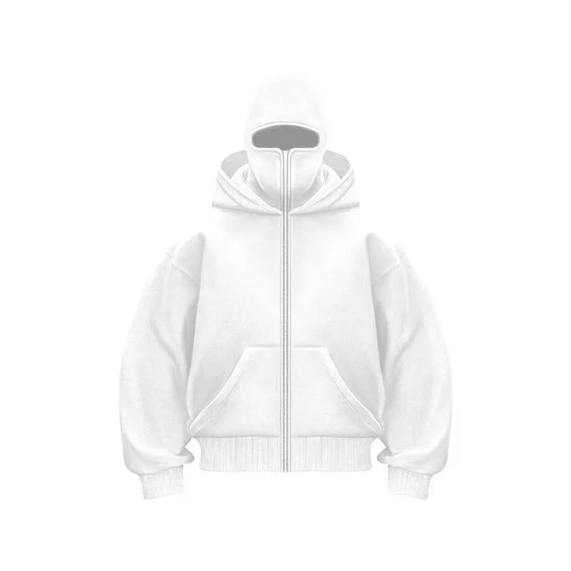 Balaclava Autumn/Winter Warm Fashion Personalized Hoodie Men\'s Soild Color Double layer Hoodie Sportswear 2025 New Edition