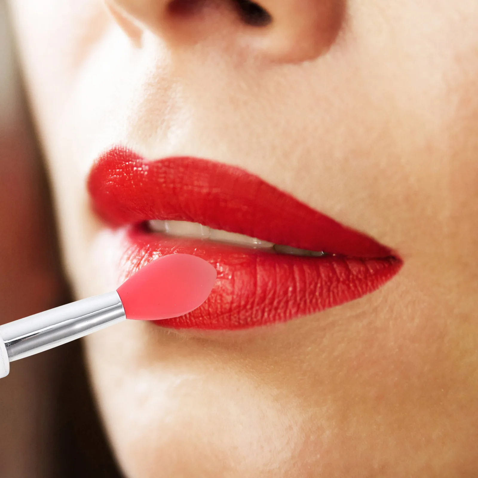 6-delige siliconen lippenstiftborstelset Zacht comfortabel handvat Lippenbalsemapplicators voor nauwkeurige lipmake-up Beauty Tool