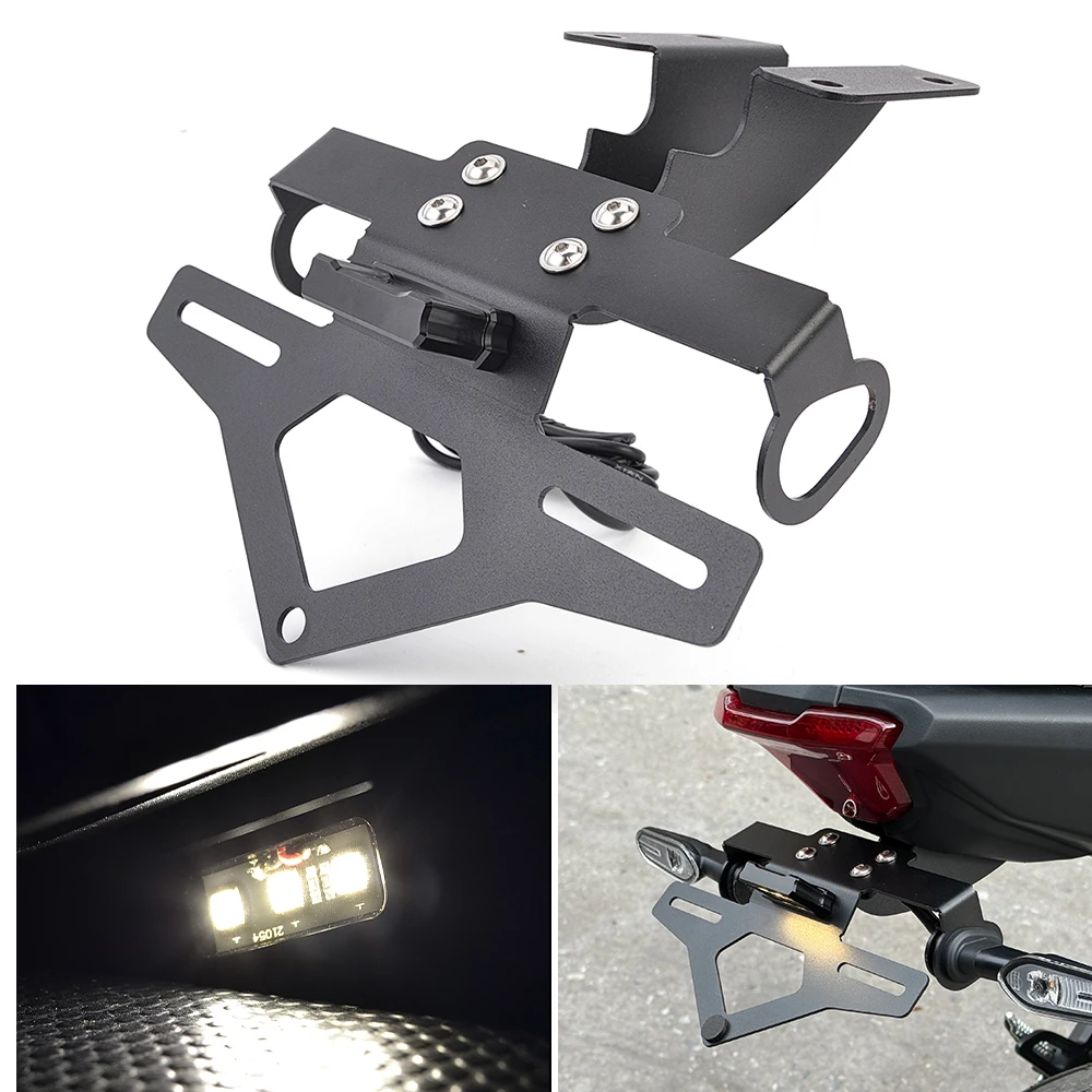 

MT-07 Motorcycle Rear Fender Eliminator With LED Light Bracket For Yamaha MT07 MT 07 25-26 License Plate Holder Frame Tail Tidy
