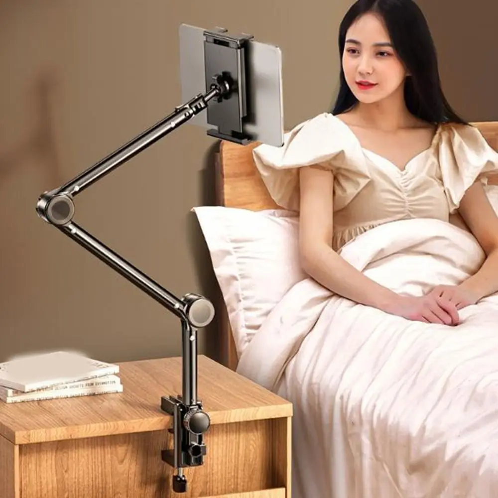 

Держатель для телефона и планшета из углеродистой стали, регулируемый складной кронштейн для планшета с металлическим кронштейном 360° ° Вращающийся