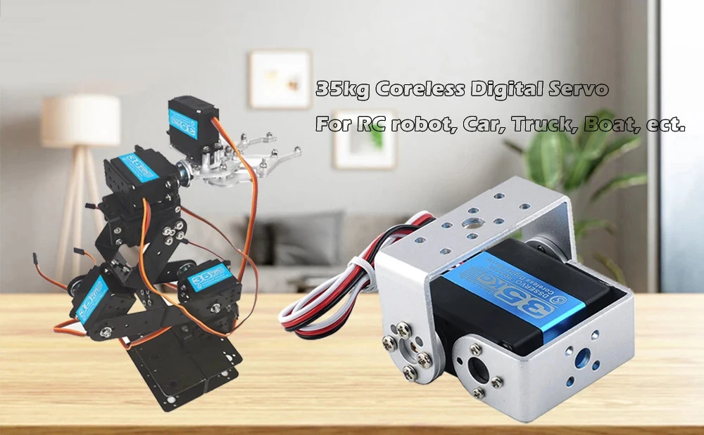 Coreless High Torque Metal Gear, Servo Digital, Arduino robótico, DIY Drone, RC Car, barco, caminhão, 180 graus, 270 graus, RDS3235, 35kg