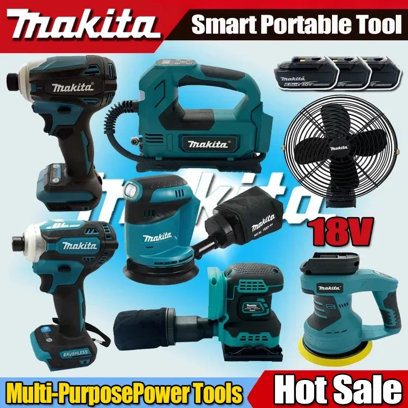 

Бесщеточный аккумуляторный ударный перфоратор Makita, угловая шлифмашина, электрическая циркулярная пила, комбинированный набор инструментов, совместимый с аккумулятором 18В