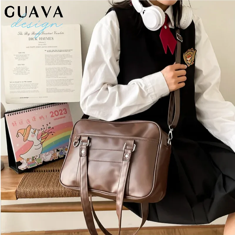 

Pu Leather Luggage Bag Durable And Waterproof Travel Companion Large Capacity Japanese Handbag Black Brown White