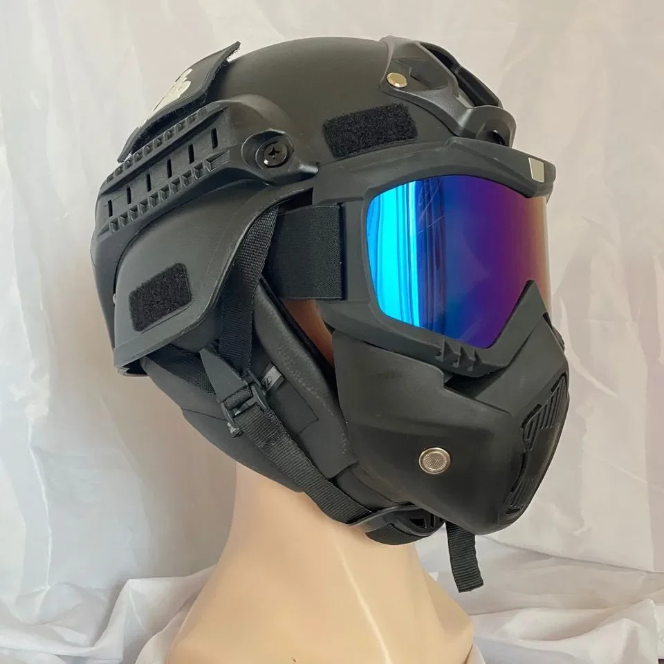 Tactical Helmet With Mask For Training CS Game Cosplay ABS Security Protection Hat With Multi-functional Guide Rail