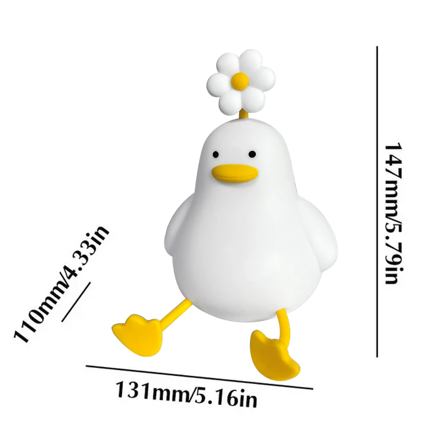 Nuovo Design LED dimmerabile Flower Duck Night Lamp Lamp USB ricaricabile Silicone Cute Duck Night Light per camera da letto