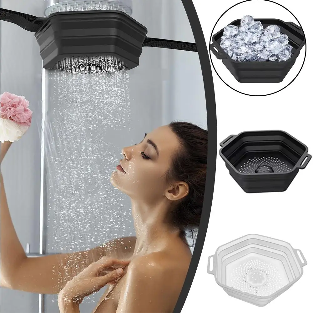 Filter Shower Rain Shower Filter Shower Ice Bath Folding Showerhead Water Large Bath Fast Household Portable Water Cooling W3P9