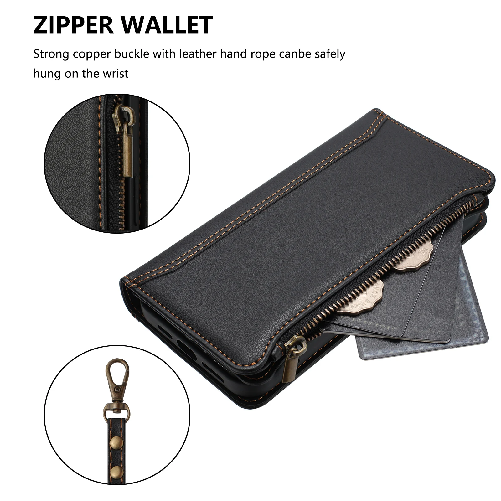 Zipper Wallet Phone Case For HMD Pulse Nokia C300 C32 C30 G400 G310 G42 X30 Magnetic 9 Card Slots Funda Book Flip Leather Cover - view 5