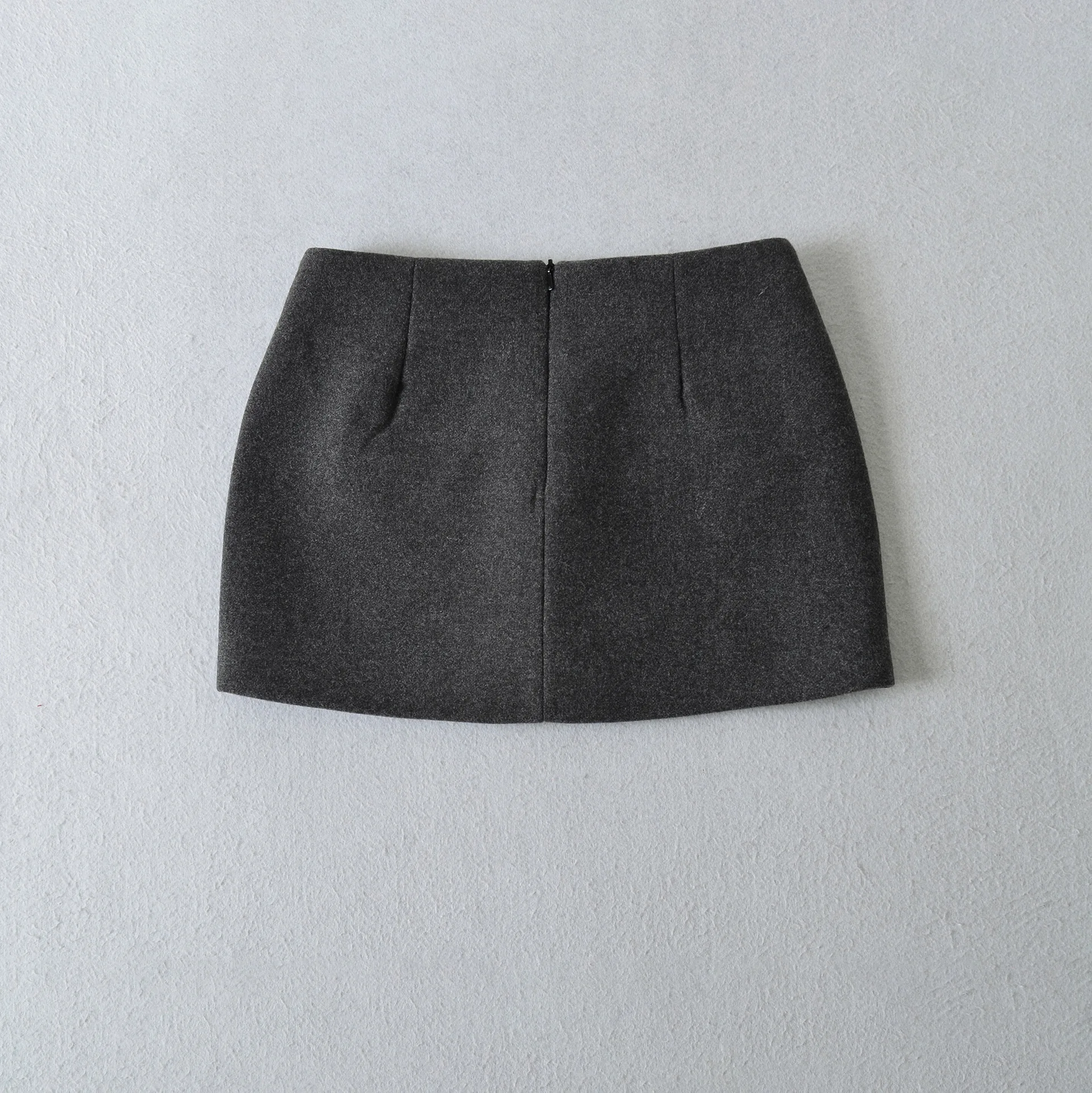 Mini Skirt For Women Stylish Double Breasted Button For Wear Trendy Casual Classic Gold Back Zipper A-line Bodycon Skirt 96TU