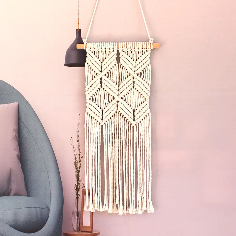 

Nordic Ins pendant creative hand woven diamond tapestry home background wall decoration