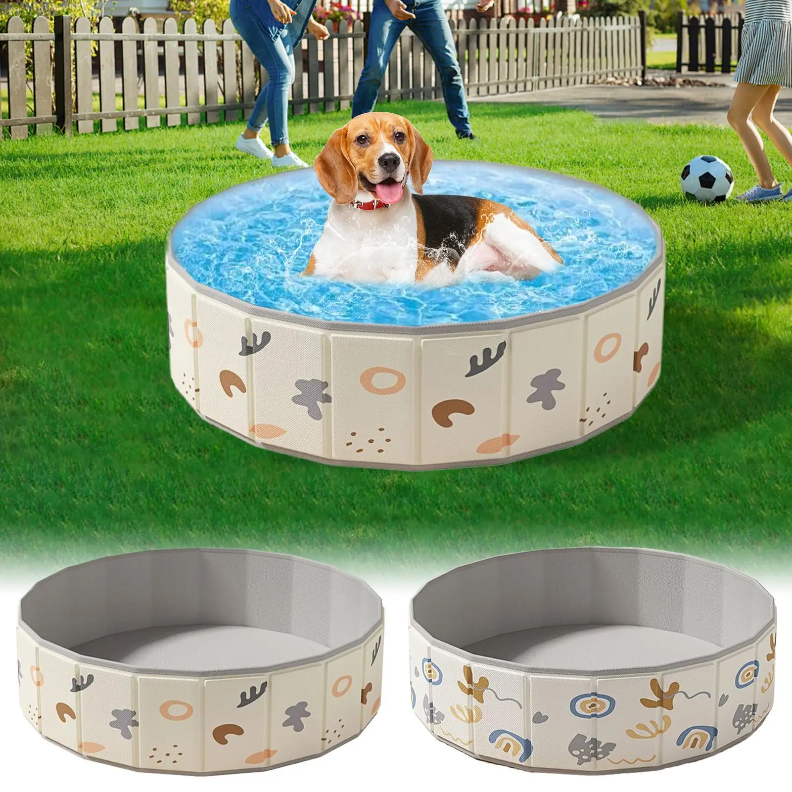 Dog Swimming Pool Foldable Doggie Pool Swimming Bath Tub Non-Slip Portable Bathing Tub Wading Bathtub Water Activities For