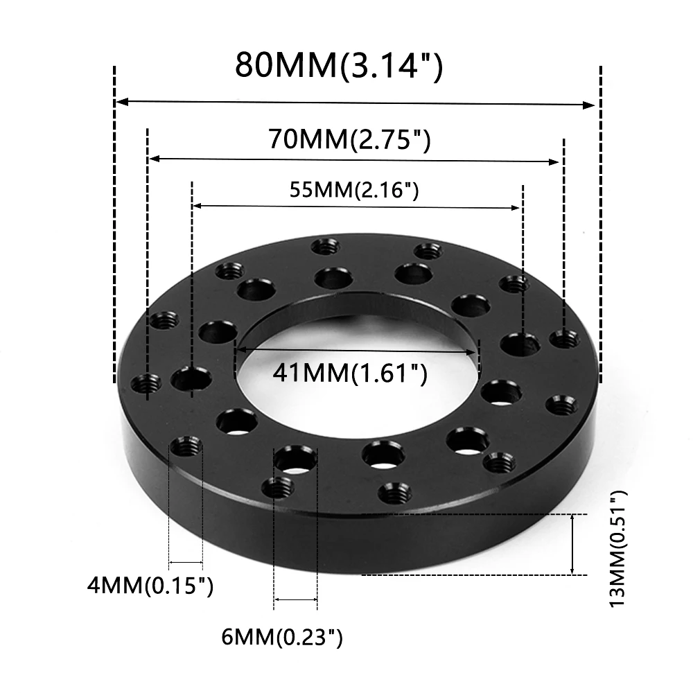 Adaptador de furo para Logitech G27 G25 PCD Racing Car Game, Placa adaptadora de volante modificada, 70mm, RS-QR036, RASTP-24