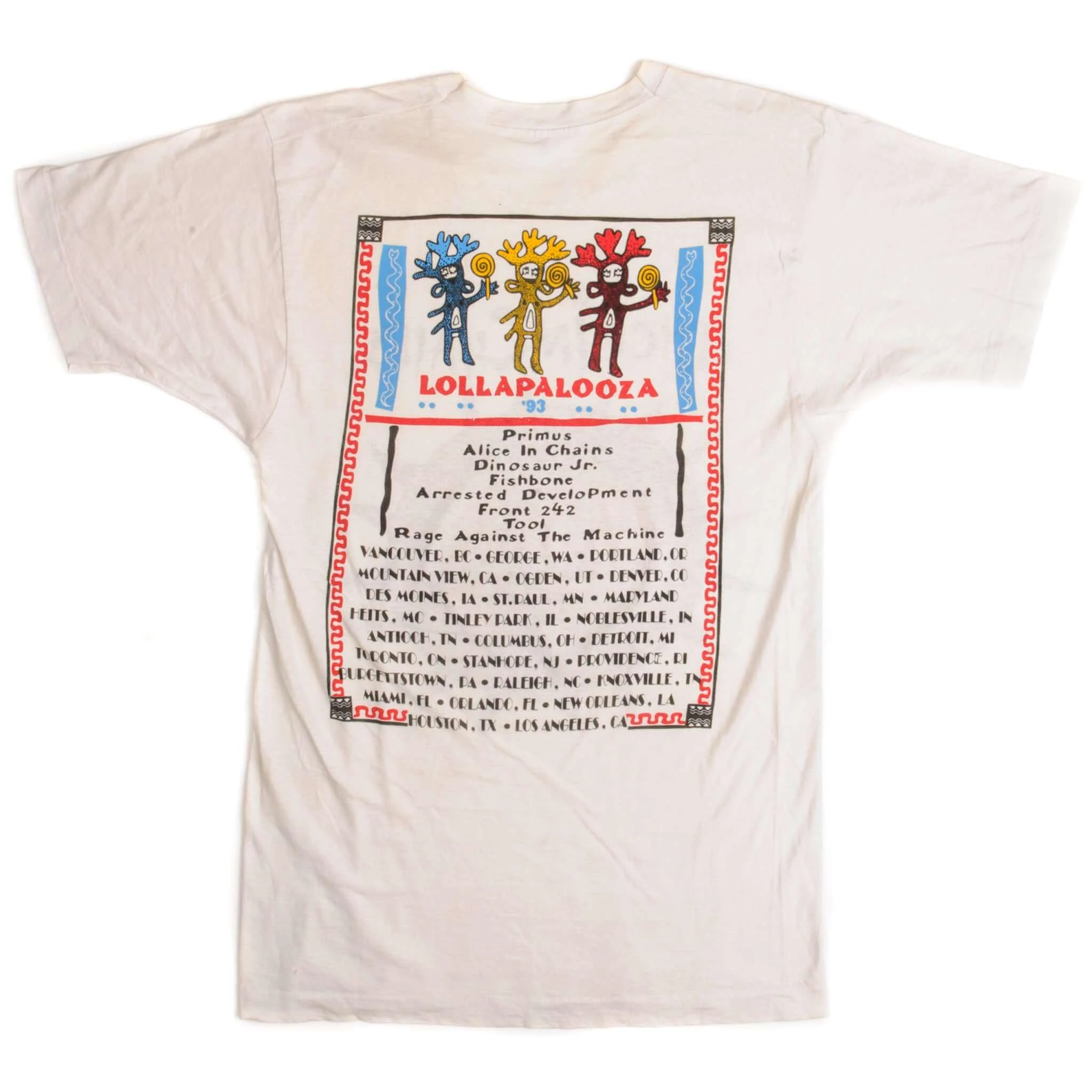 Vintage Alice in Chains Lollapalooza '93 Shirt 2026 Summer Men's Women's Retro Oversized Streetwear Y2k Style Round Neck Casual