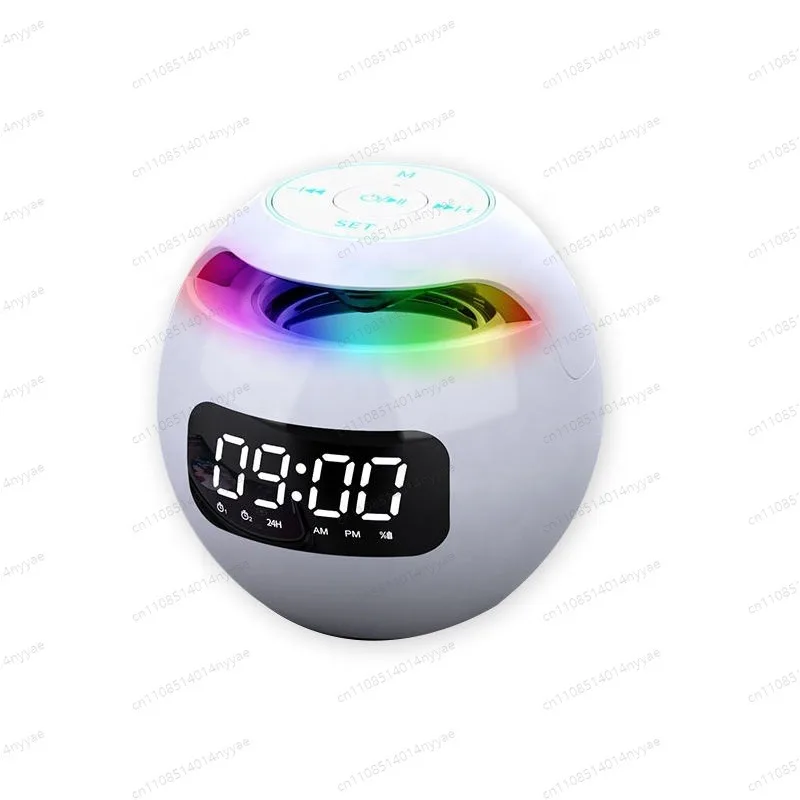 Soccer Table LED Alarm Clock with FM Radio - Portable Stereo Speaker for Smartphone, Digital Desk Clock for Bedroom & Office