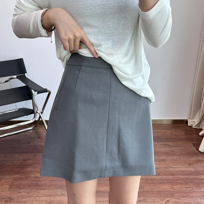 

Юбка Meecion: простая, универсальная, с эффектом стройности, А-силуэт, повседневная, немнущаяся, для офиса и работы