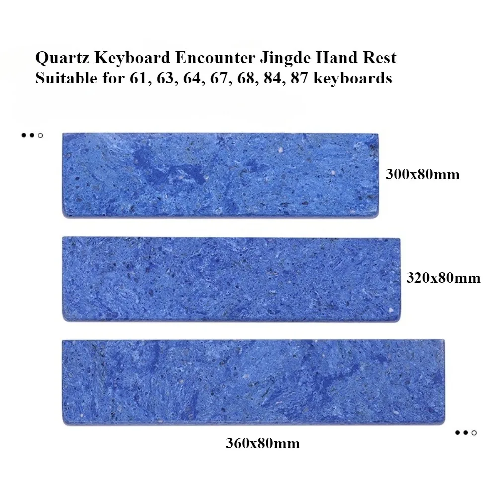 Quartz Keyboard Wrist Rest Custom Blue Personalized Table Hand Rest Ergonomic for 60% 65% 80% Mechanical Keyboard Accessories