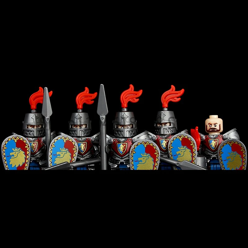 Green Dragon Raven Knights Shield Actionfiguren MOC Mittelalterliche antike Ritter Szene Baustein Kreatives Spielzeug für Kinder