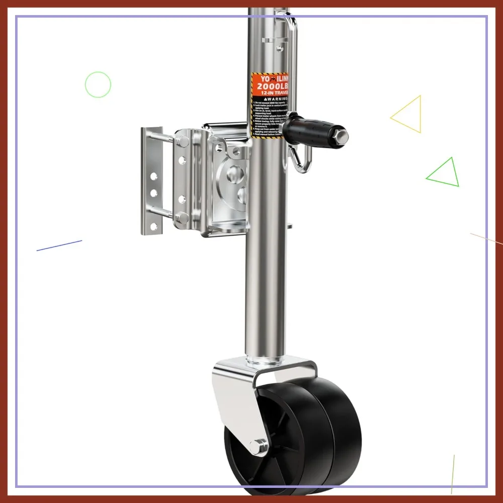 

Heavy Duty 2000 lbs Trailer Jack with Dual Wheel, Swivel Boat Jack, 12" Lift for RV Boat Trailers