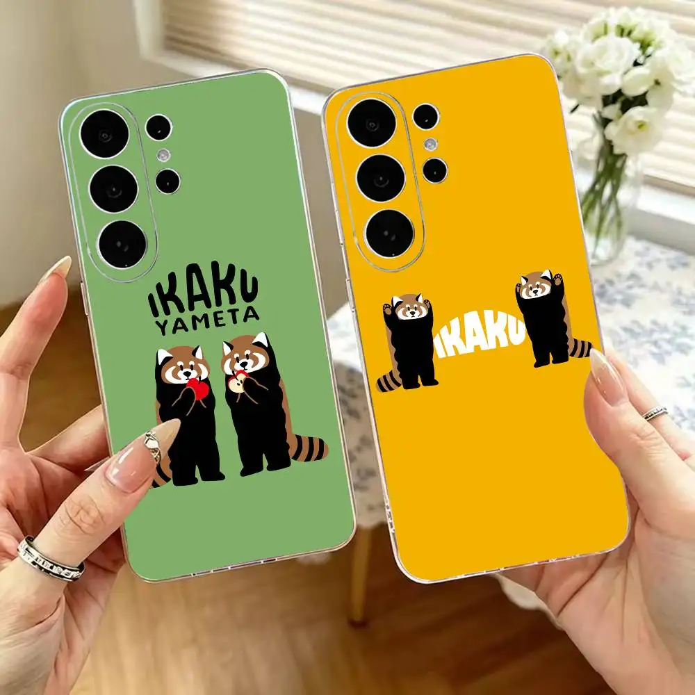 Cute IKAKU R-Raccoon Phone Case Silicone Soft for Samsung S25,S24,S21,S22,S23,S30,Ultra,S20,Plus,Note,10Cover