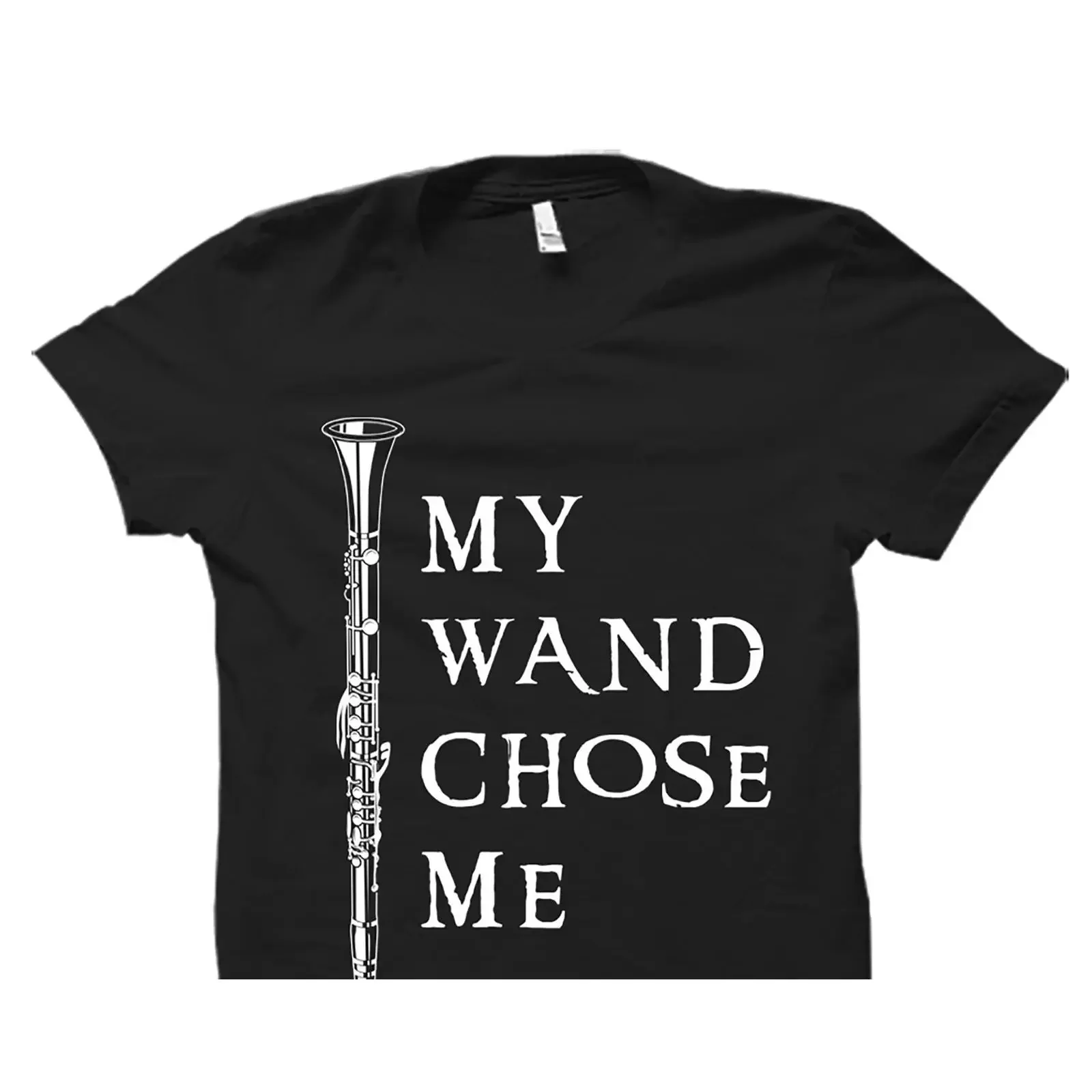 My Wand Chose Me Funny Clarinet T Shirt For Players Musicians Band Members Instructor OS2416 vintage Washed Stretched
