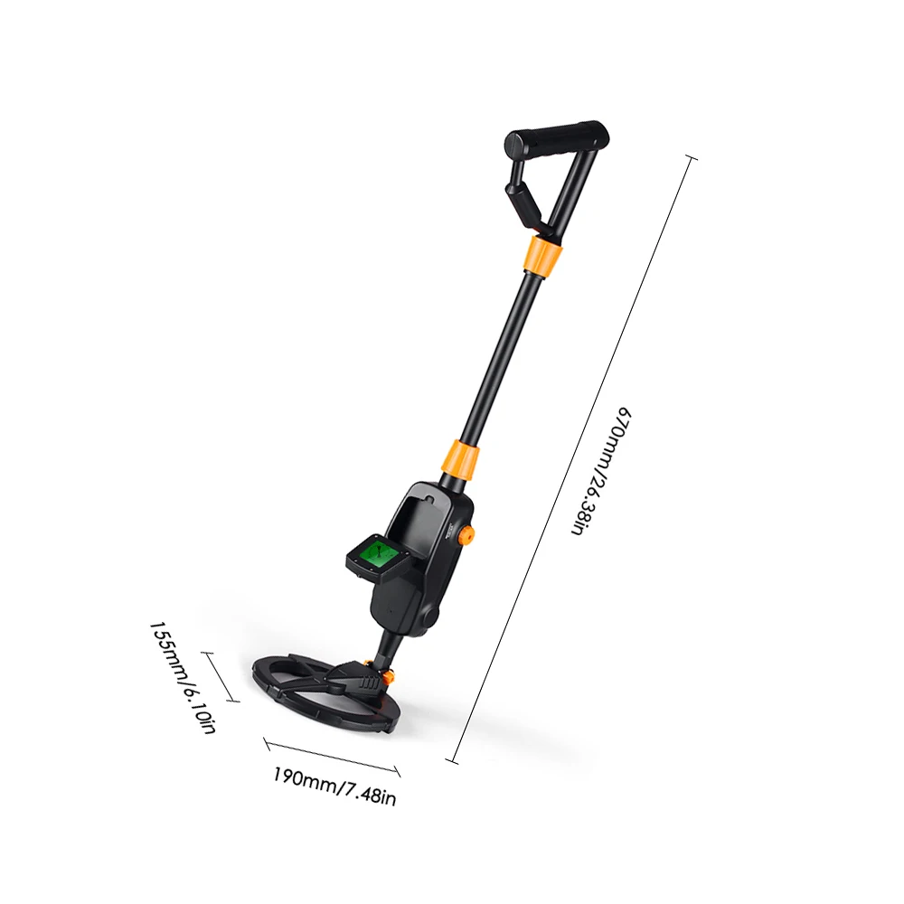 كاشف المعادن تحت الأرض للكشف عن الذهب كاشف الكنز هنتر الباحث عن الدائرة المعدنية مع أداة اختبار المجرفة #6