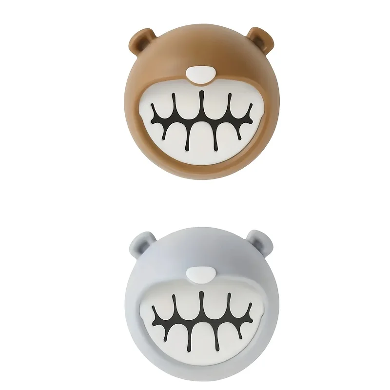 2PCS  Wall-Mounted Cartoon Bear Towel Hooks, No-Drill Adhesive Kitchen Bathroom Towel Rack, Practical Holder