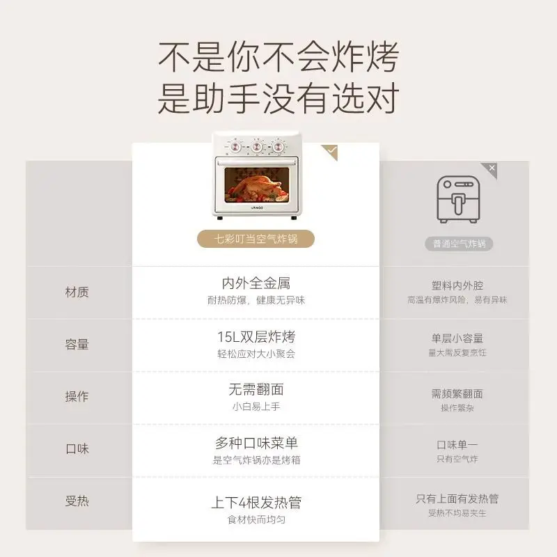 Electric oven household small baking multi-function machine large capacity visual air fryer oven