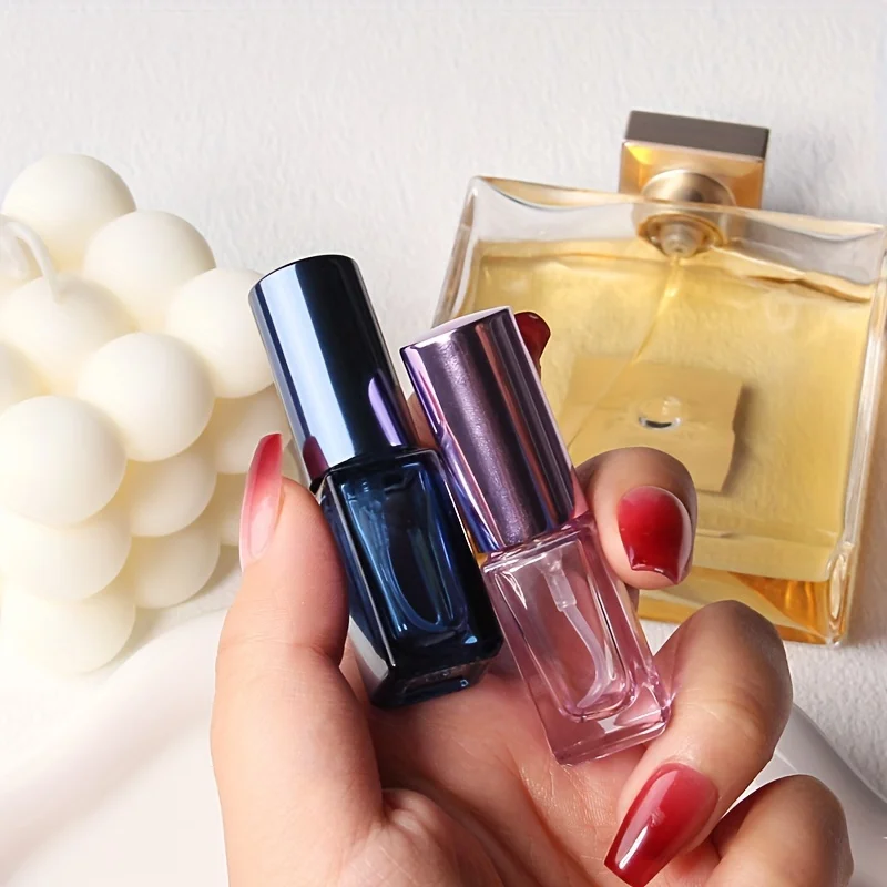20 Stück 3ml/5ml/10ml Quadratische Leere Glas-Parfüm-Sprühflaschen Nachfüllbare Duft-Zerstäuber Tragbare Flüssigkeitsbehälter – Detail 4