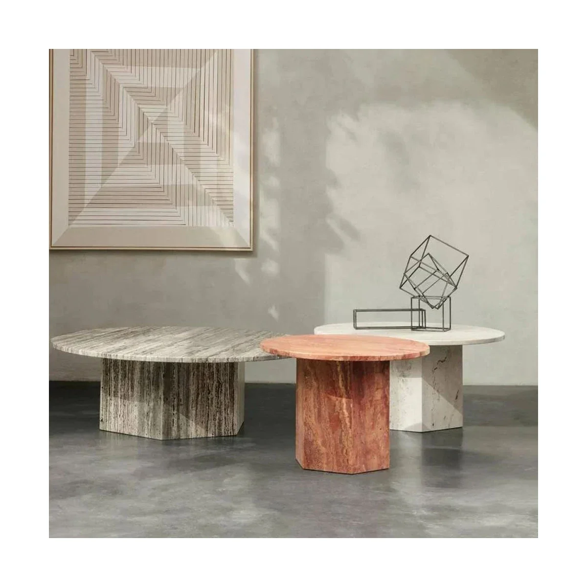 

Natural Modern New Luxury Natural Marble Table For Living Room Red Travertine Marble Table Marble Coffee Table