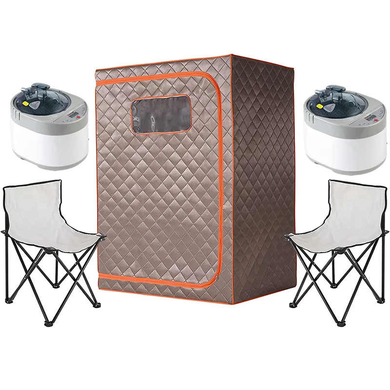 Portable Steam Sauna 2 Person Sauna Tent Sauna Rocket Home Sauna Kit,Two Person Whole Body Large Space Spa, 2Pcs 4L Steamer