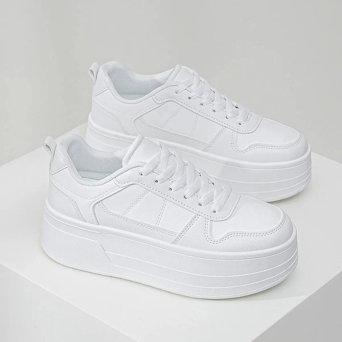 2024 New Style Casual Shoes For Women, Ladies Platform Shoes, White Shoes, Comfortable Sneakers, Increase Height By 5cm