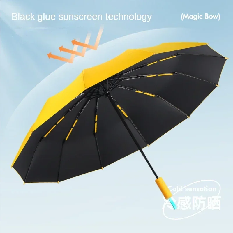 Guarda-chuva dobrável automático à prova de vento super forte para homens e mulheres, guarda-chuva reforçado grande, impermeável, proteção solar UV,