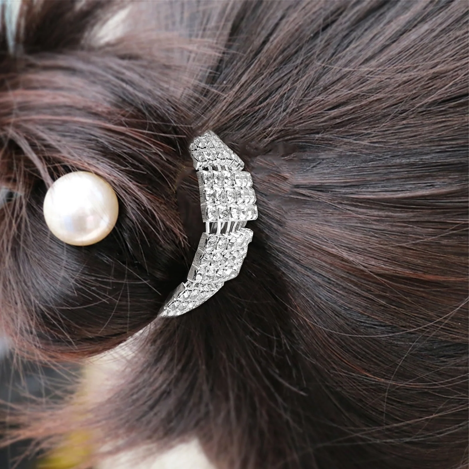 

2 шт., тонкий держатель с кристаллами, стразы, веревки для волос, галстук для хвоста, булочка для укладки волос, резинки для волос, веревка