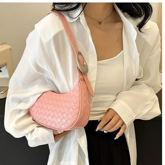 Модная женская вязаная сумка через плечо, новый корейский стиль, универсальная сумка через плечо, высококачественная сумка в стиле ретро для подмышек