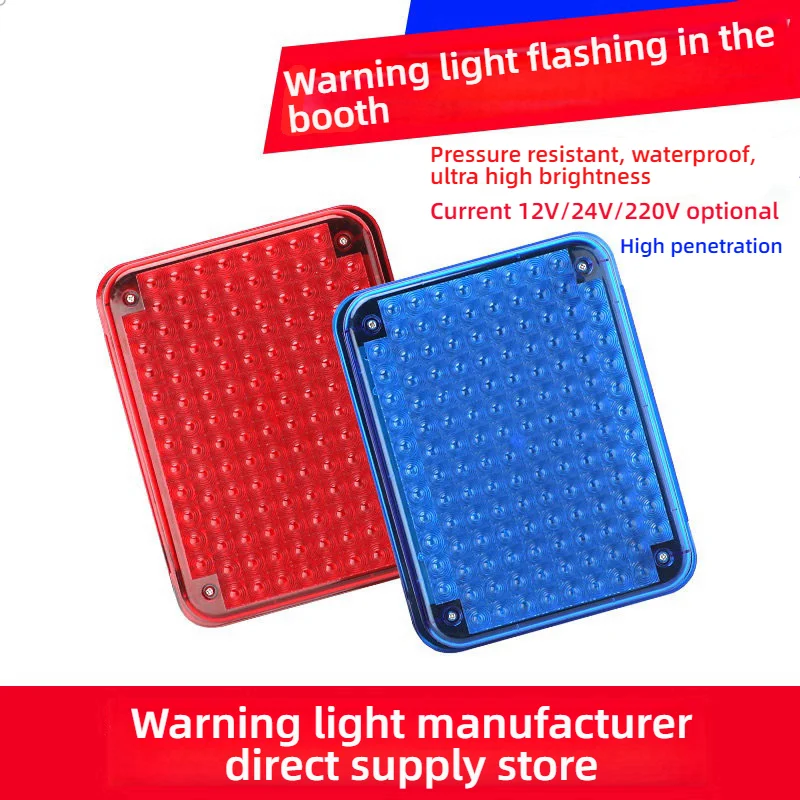 2Pcs Ultrathin LED Car Strobe Flashing Signal Light Interior Red Blue Emergency Warning Lights for Firefighter Guard Post