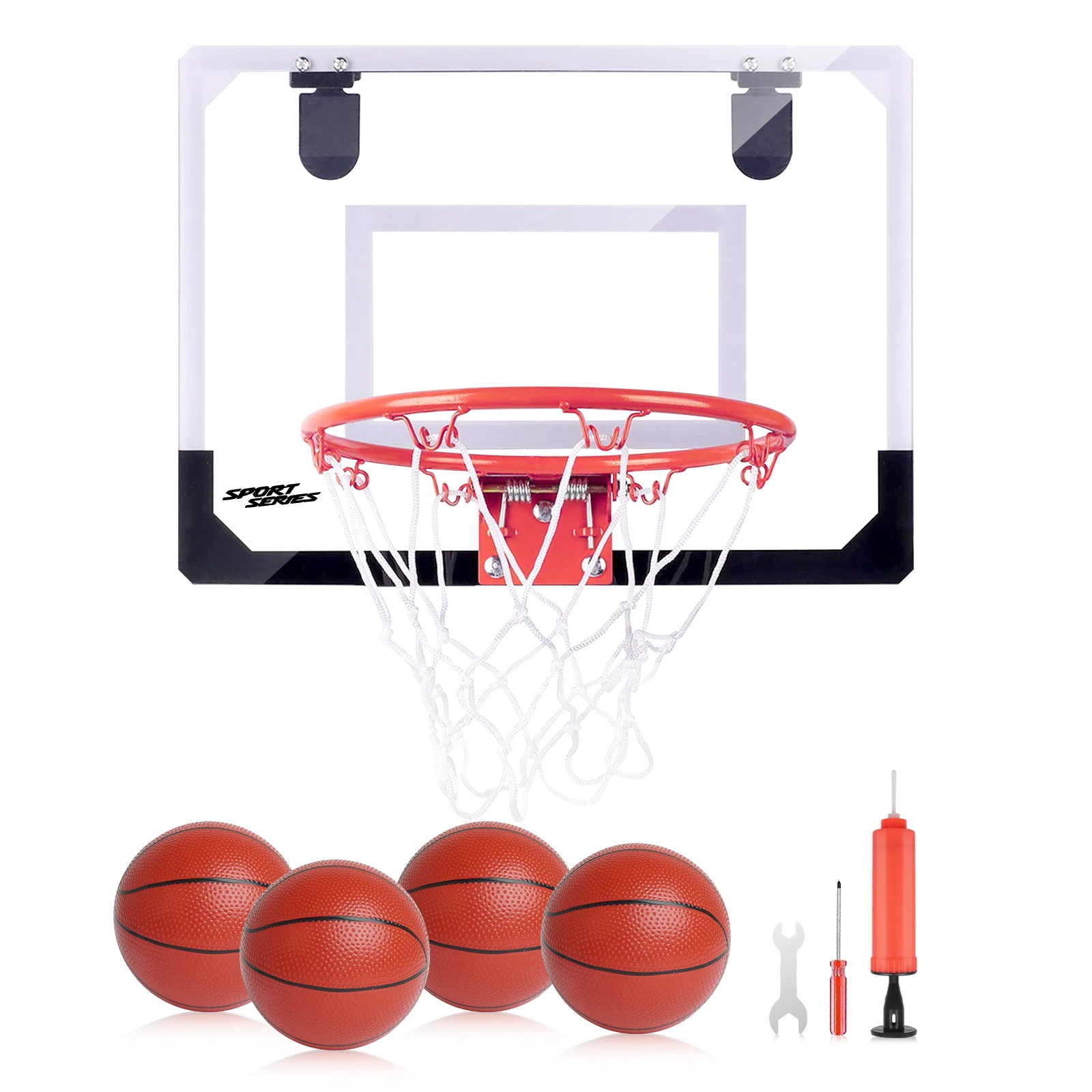 Big Size Children Kids Hanging Basketball Hoop Indoor Door Wall Mounted Mini Basket Ball Board Toy Set with Pump