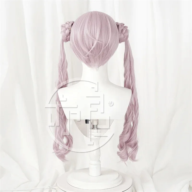 المائة خط كاكو تسوكومو شعر مستعار تأثيري 65 سنتيمتر طويل مزدوج ذيل حصان الشعر آخر الدفاع أكاديمية حفلة الهالوين النساء الفتيات