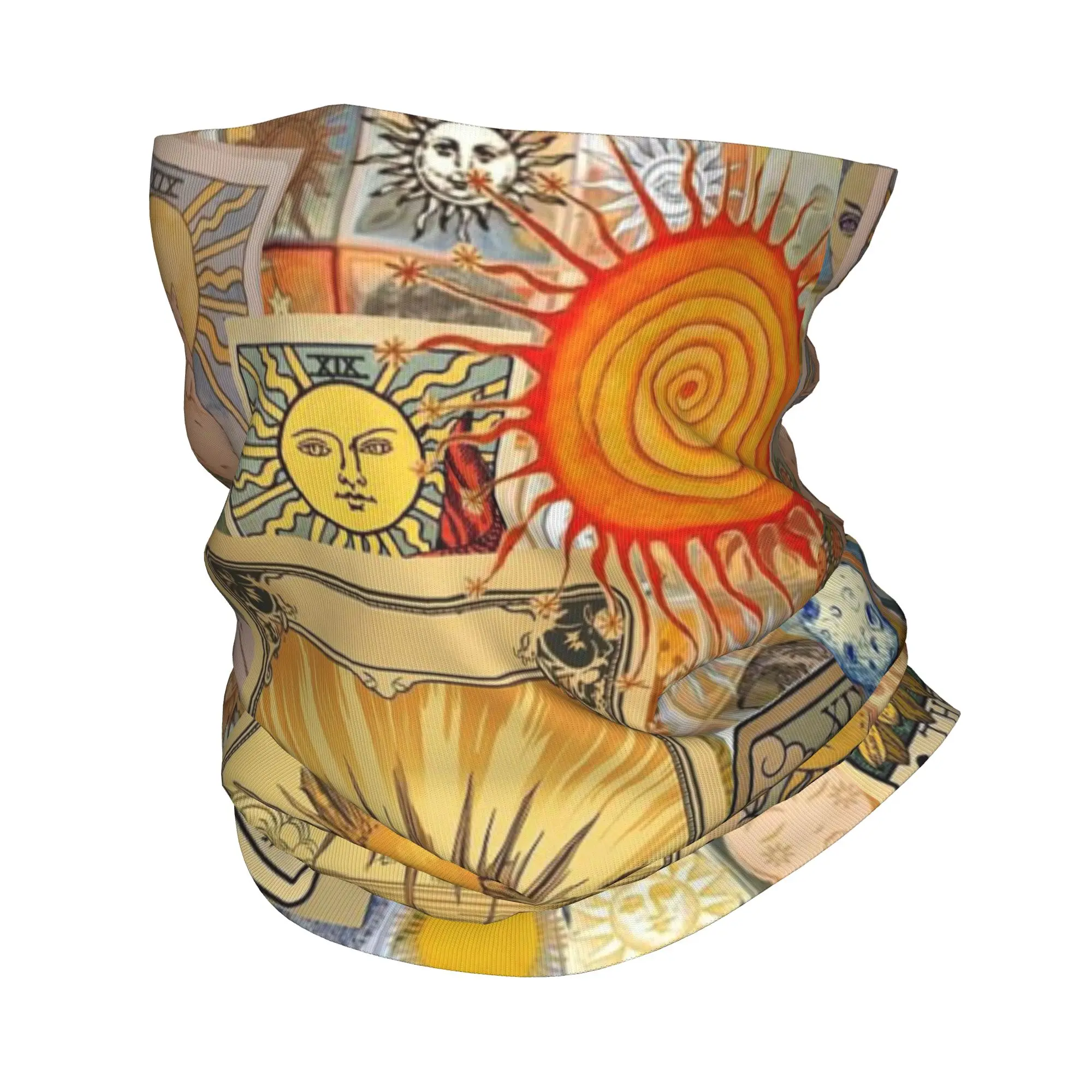 The Sun Tarot Card Patch Print Bandana Neck Gaiter Printed Wrap Scarf Multi-use Balaclava Outdoor Sports Unisex Adult
