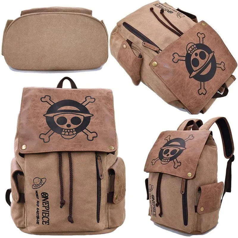 

ONE PIECE Рюкзак Luffy, креативный многофункциональный подростковый холщовый школьный рюкзак для отдыха, простая большая вместительная сумка на двойное плечо, новинка